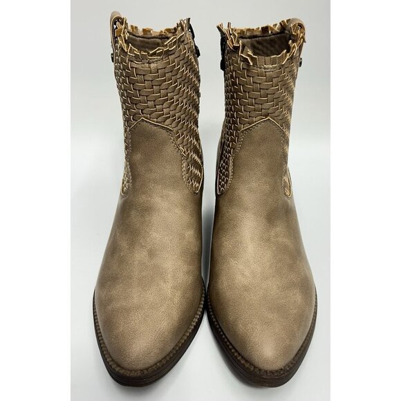 NEW Blowfish Malibu Ricky Ankle Boots Size 10 Tan Woven Boho Western Cowgirl - Picture 3 of 9